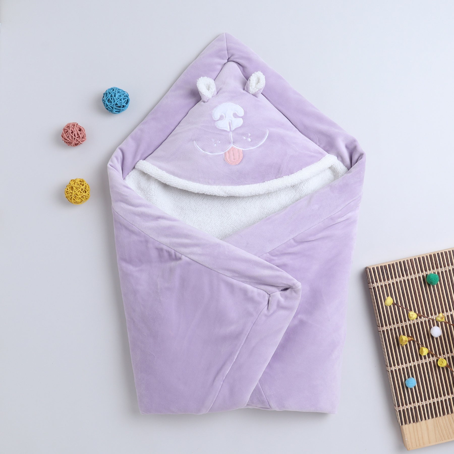 Soft Baby Hooded Blanket |Plush Winter Wrap for Newborns & Toddlers with Cute Ears