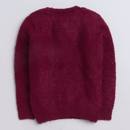 Yellow Apple Luxe Knit Sweater – Sparkle Style for Young Trendsetters