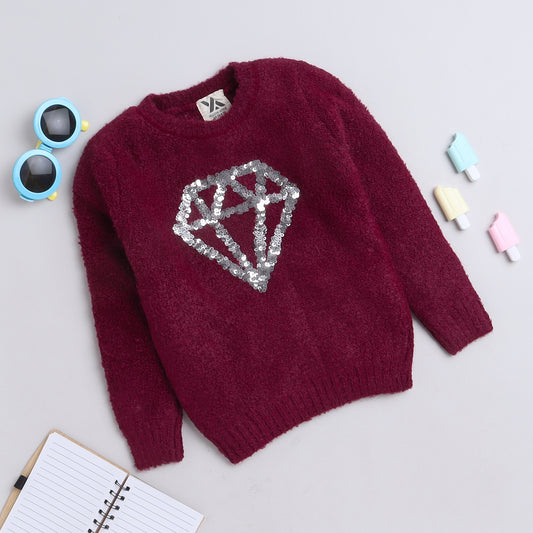 Yellow Apple Luxe Knit Sweater – Sparkle Style for Young Trendsetters