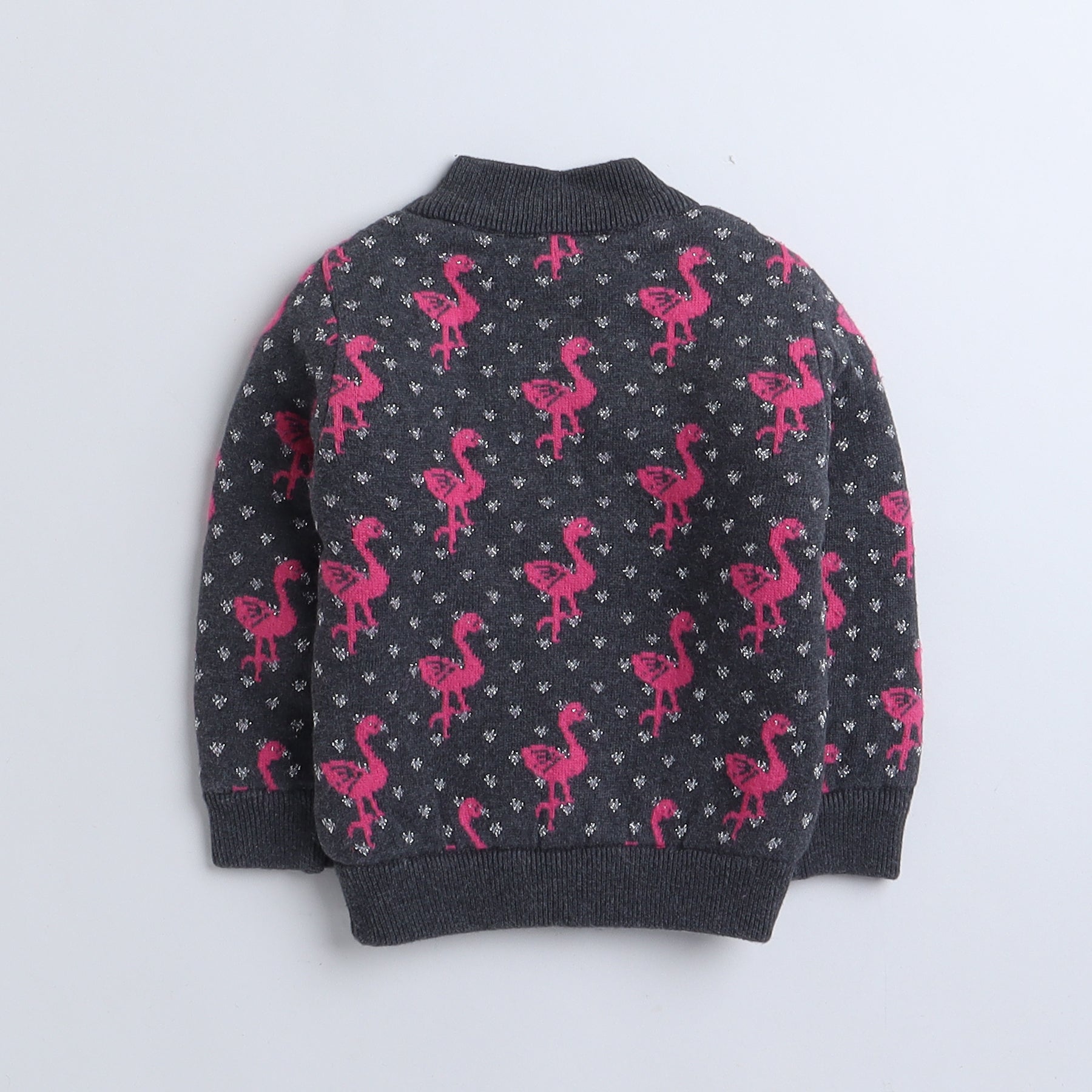 Baby Girls Embroidered High Neck White Sweater