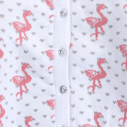 Baby Girls Embroidered High Neck White Sweater