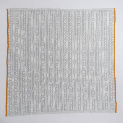 Yellow Apple Knitted Baby Blanket | Soft Warm Jacquard Baby Wrap for Newborns