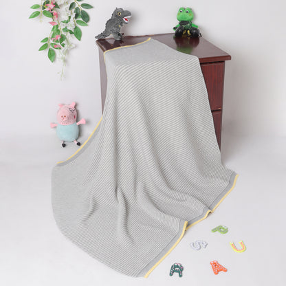 Yellow Apple Knitted Baby Blanket | Soft Striped Baby Wrap for Newborns & Infants