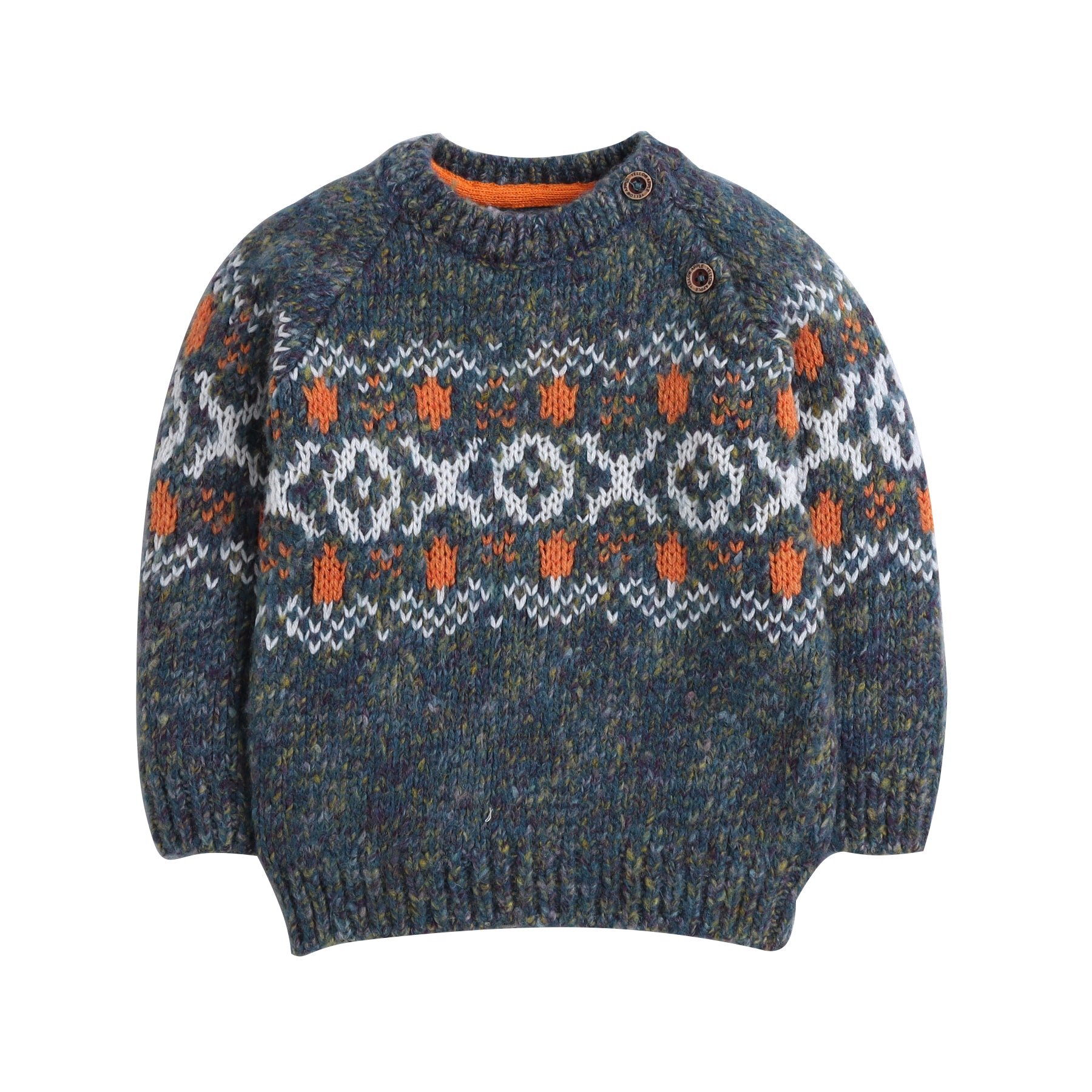 Boys Winter Fair Isle Knit Sweater | Soft Warm Round Neck Full Sleeve Wool Blend Pullover | Stylish Kids Winter Wear