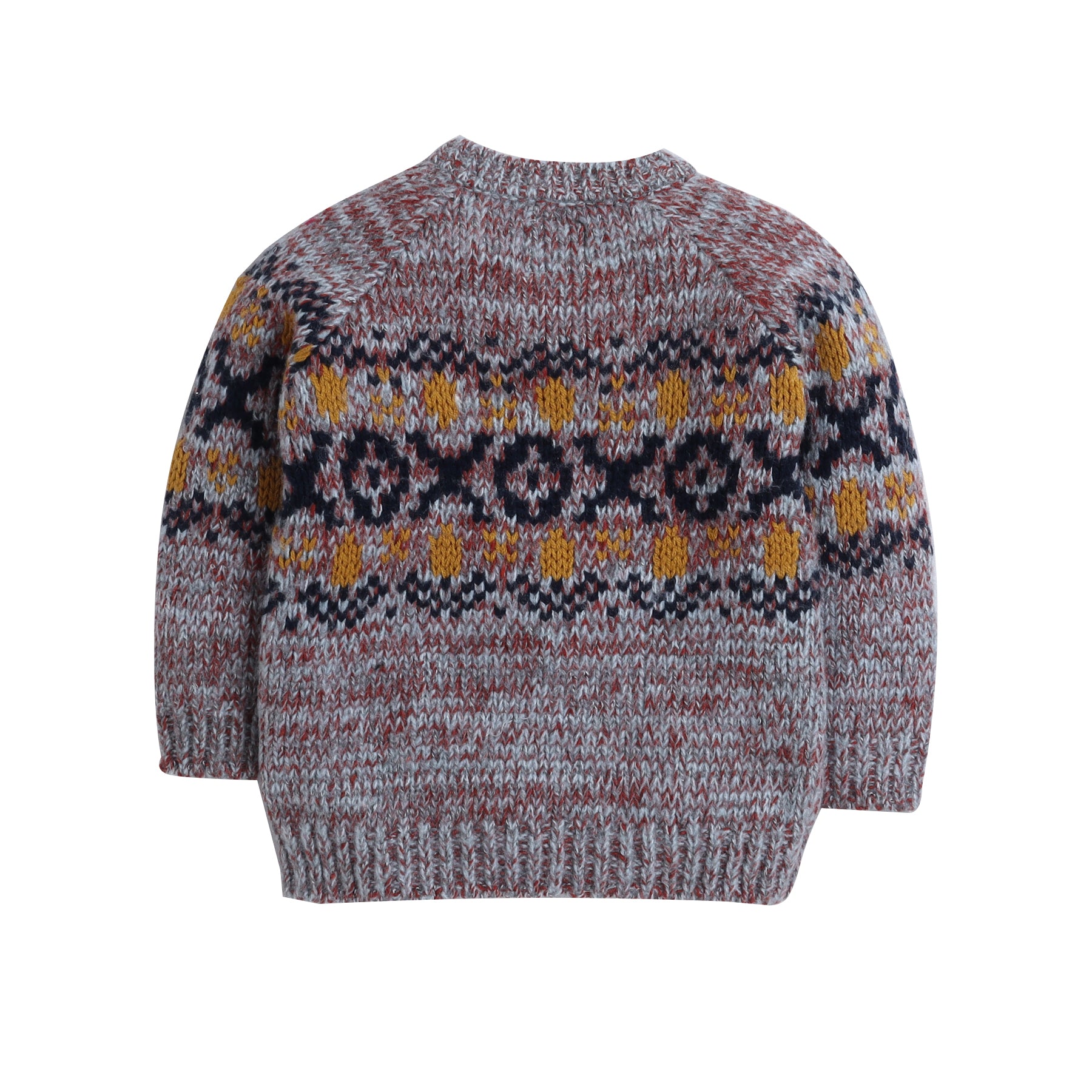 Boys Winter Fair Isle Knit Sweater | Soft Warm Round Neck Full Sleeve Wool Blend Pullover | Stylish Kids Winter Wear