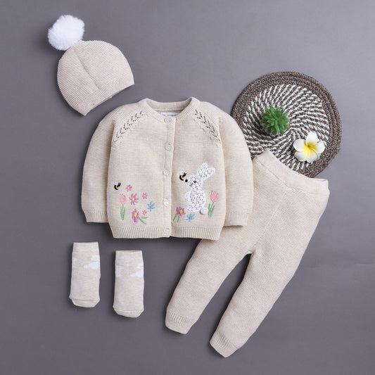 Yellow Apple Soft Knit Unisex Baby Set – All Season Comfort | Gentle, Warm & Stylish Fit