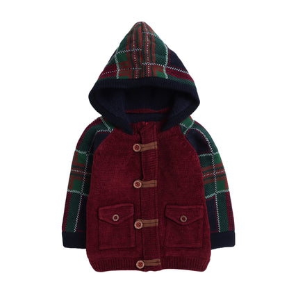 Baby  Self Design Hooded Neck  Sweater