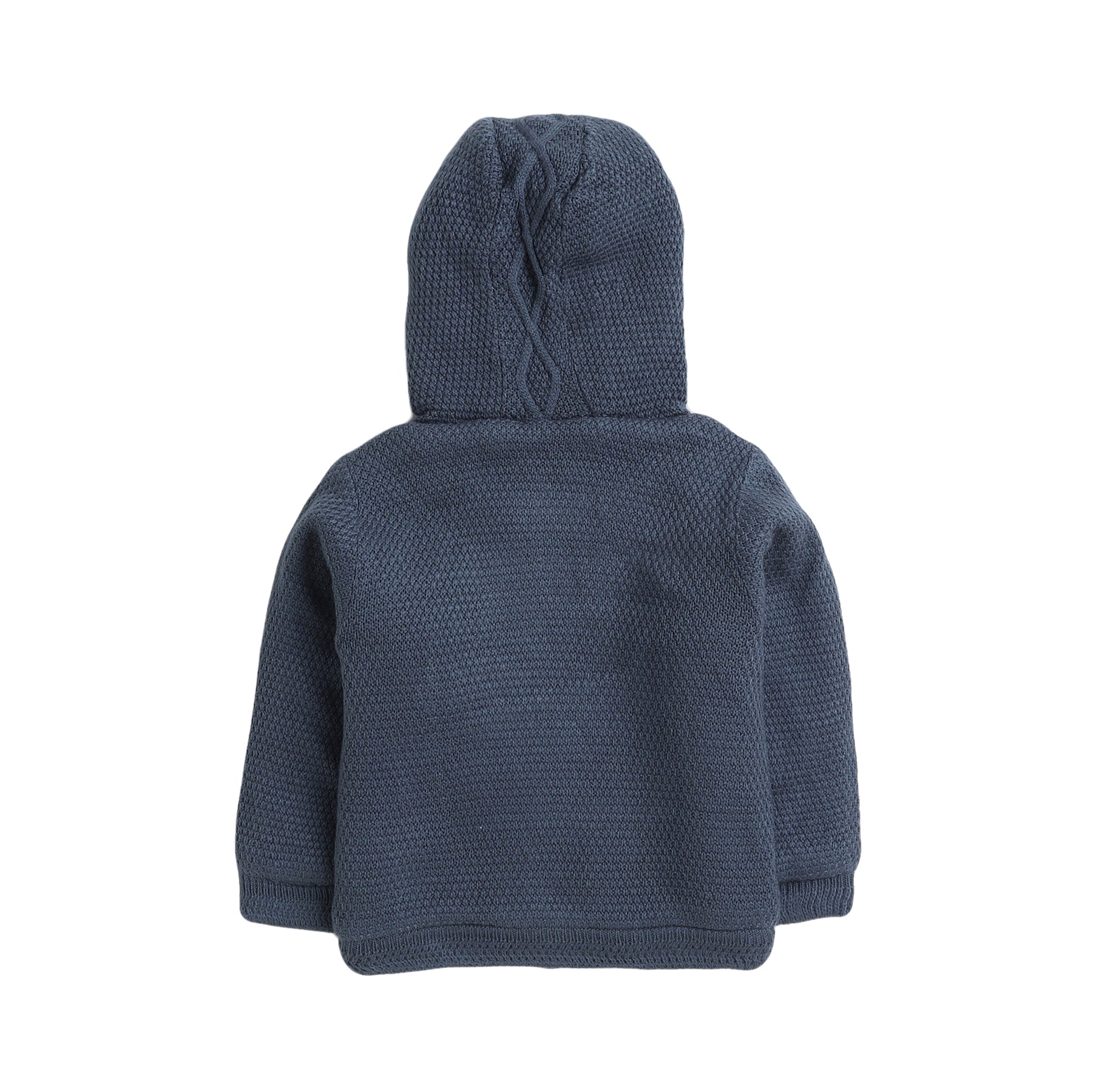 Kids Hooded Cable Knit Jacket | Full Sleeve Zip-Up Winter Sweater with Fleece Lining | Soft Warm Knitted Hoodie for Boys