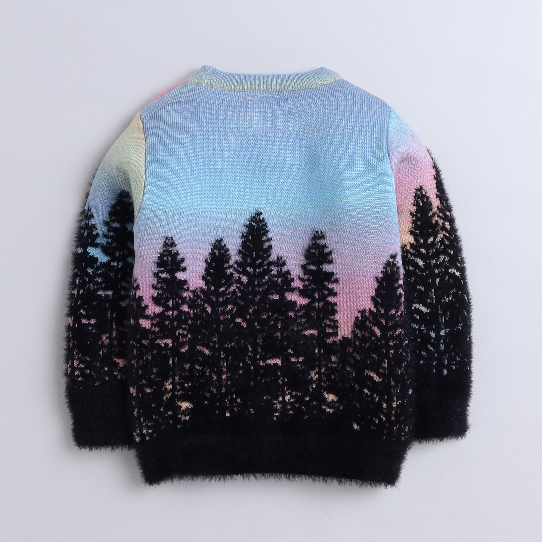 Girls Scenic Knit Sweater | Soft Warm Round Neck Full Sleeve Winter Pullover | Cozy Kids Winter Knitwear
