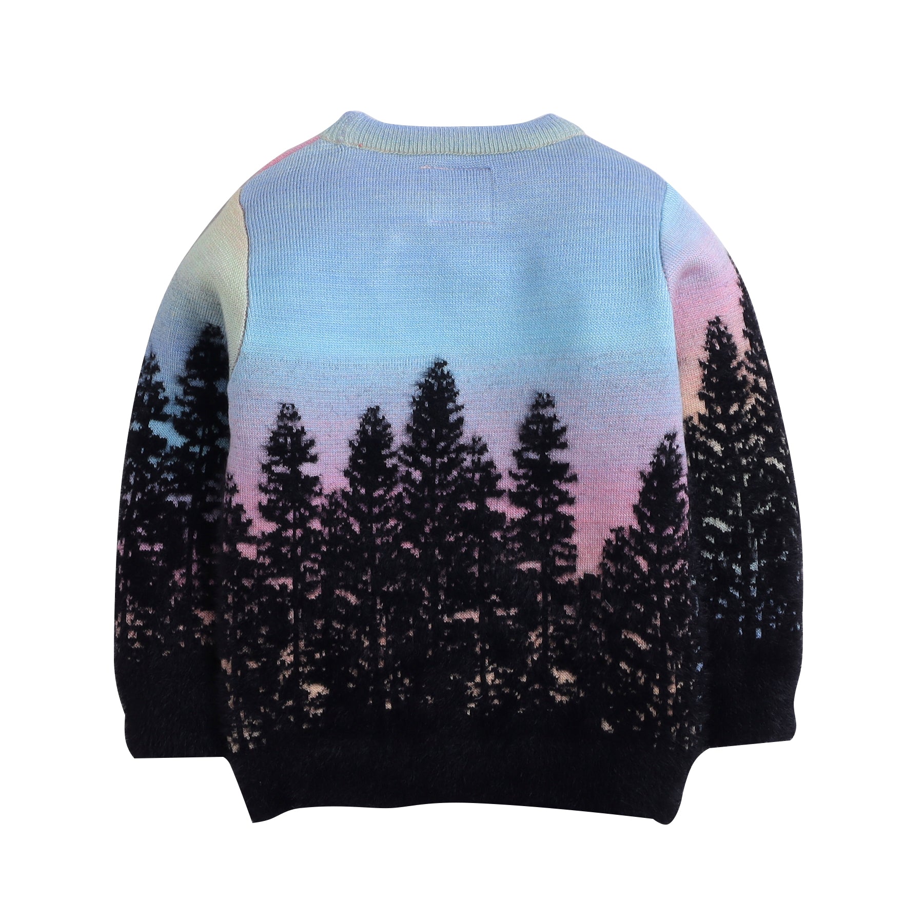 Girls Scenic Knit Sweater | Soft Warm Round Neck Full Sleeve Winter Pullover | Cozy Kids Winter Knitwear