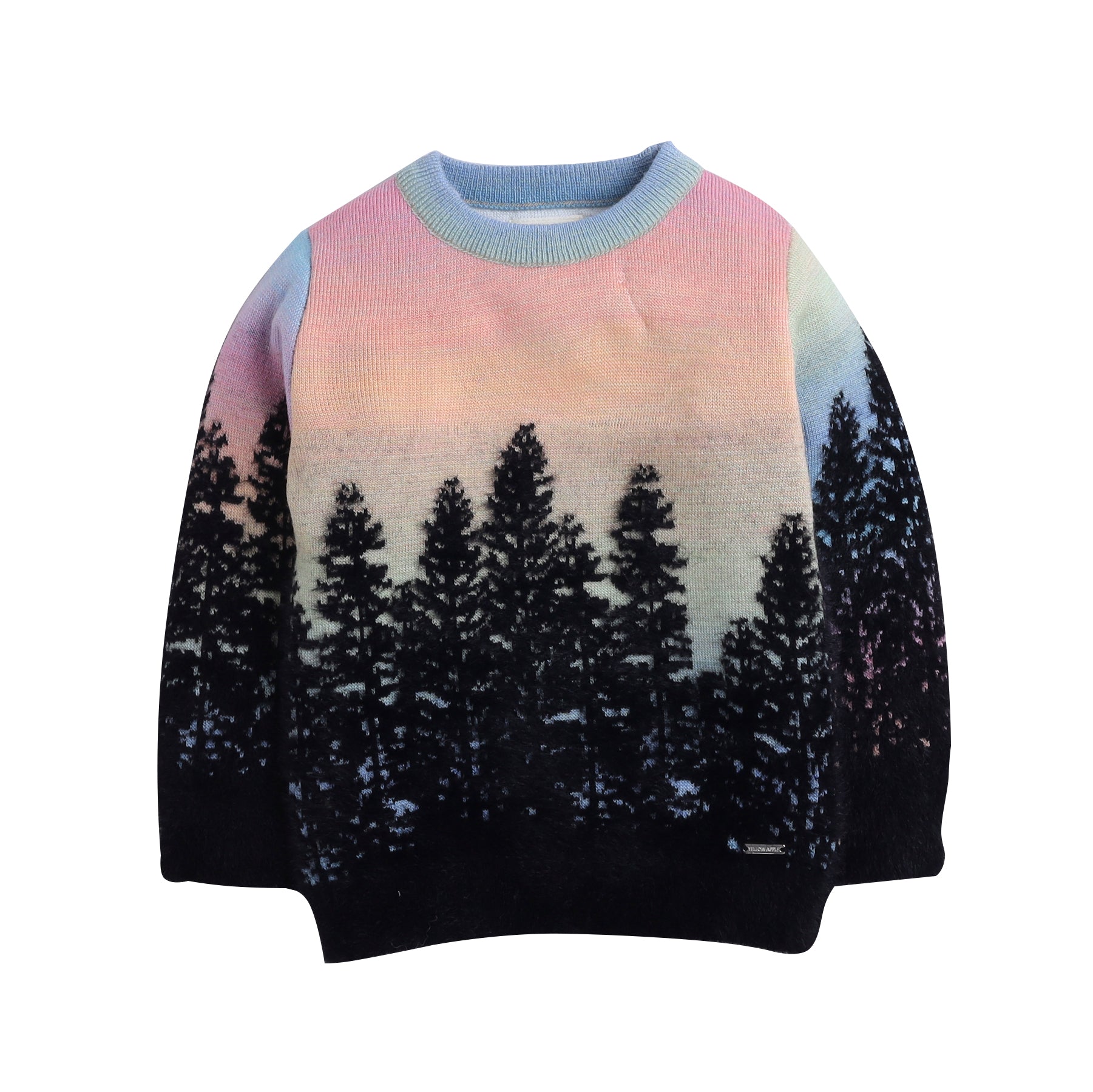 Girls Scenic Knit Sweater | Soft Warm Round Neck Full Sleeve Winter Pullover | Cozy Kids Winter Knitwear