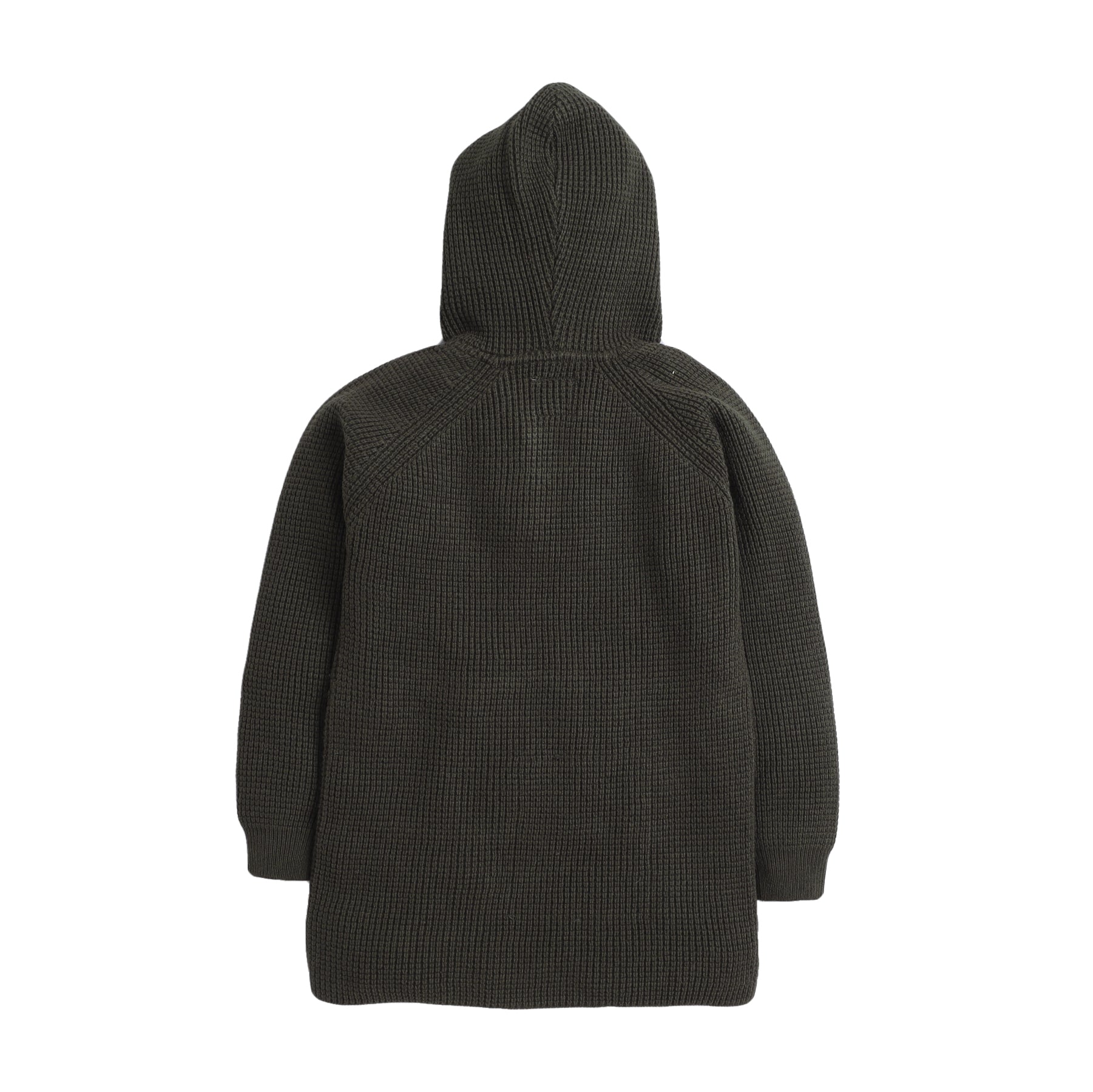 Baby Girls Self Design Hooded Neck Sweater
