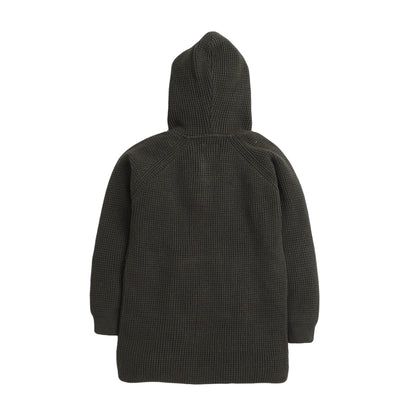 Baby Girls Self Design Hooded Neck Sweater