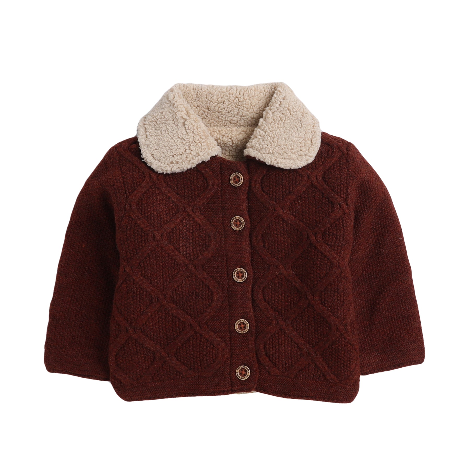 Baby 3-Piece Winter Knit Clothing Set | Soft Warm Sherpa Collar Cardigan, Knit Pants & Matching Beanie | Cozy Baby Winter Outfit