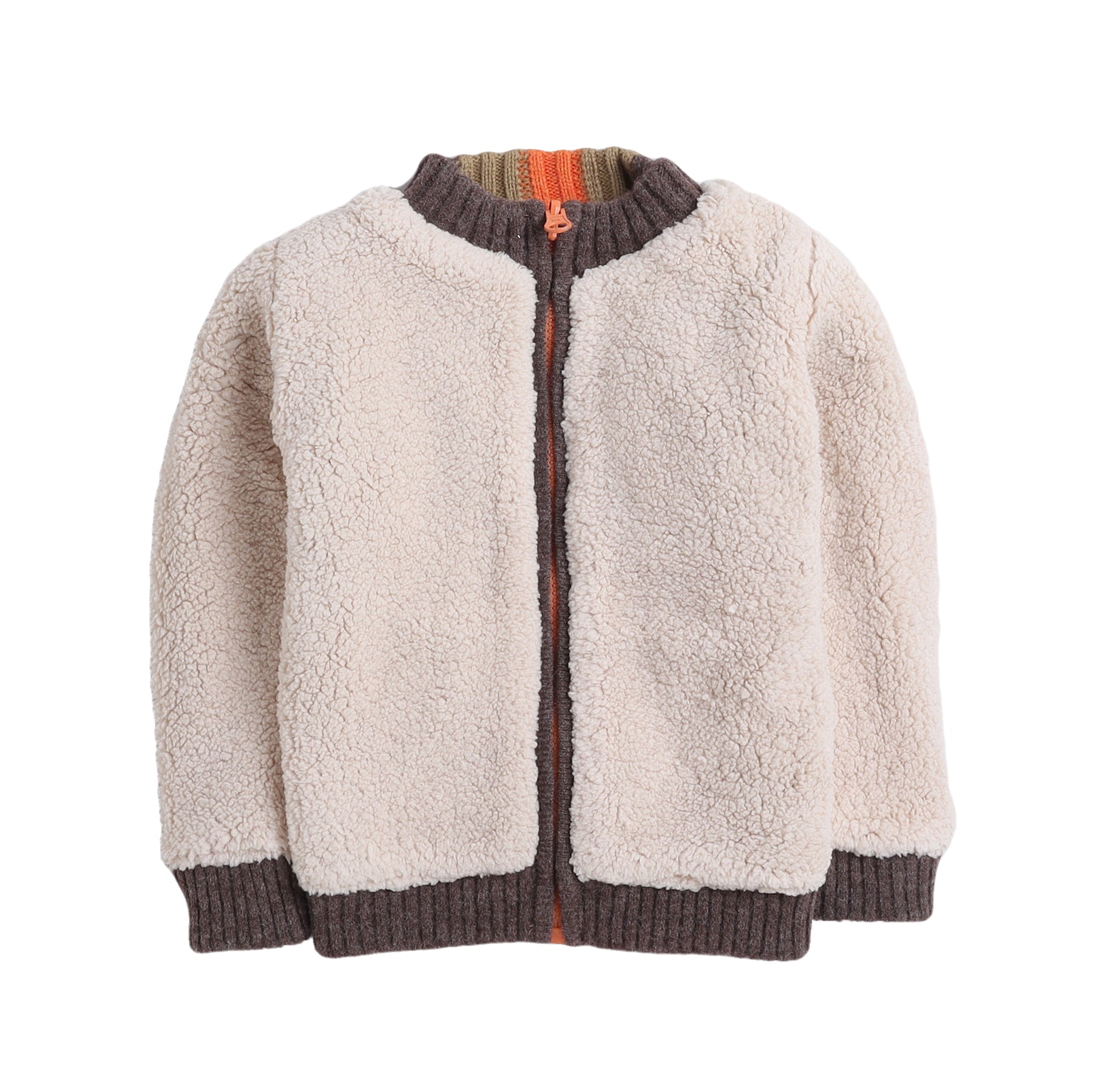 Boys Solid Knit Zip-Up Sweater | Soft Warm High Neck Full Sleeve Winter Cardigan with Front Pockets | Kids Winter Knitwear