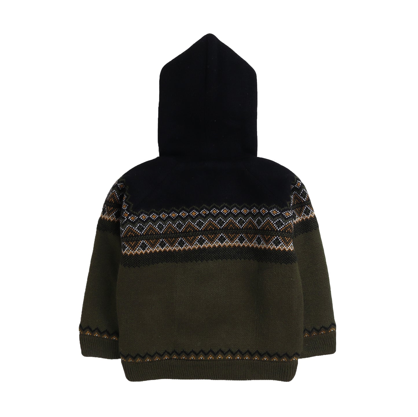 Baby Boys Self Design Hooded Neck Sweater