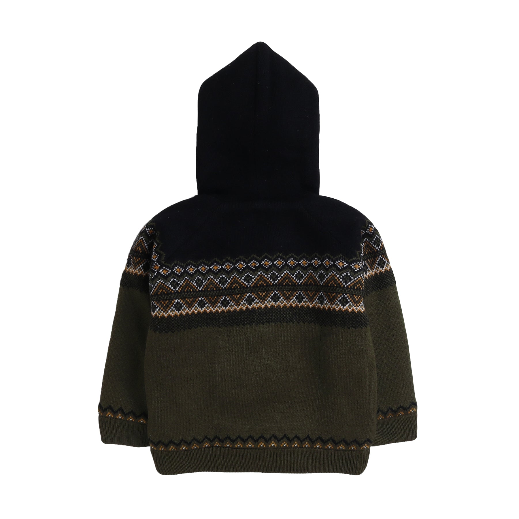 Baby Boys Self Design Hooded Neck Sweater