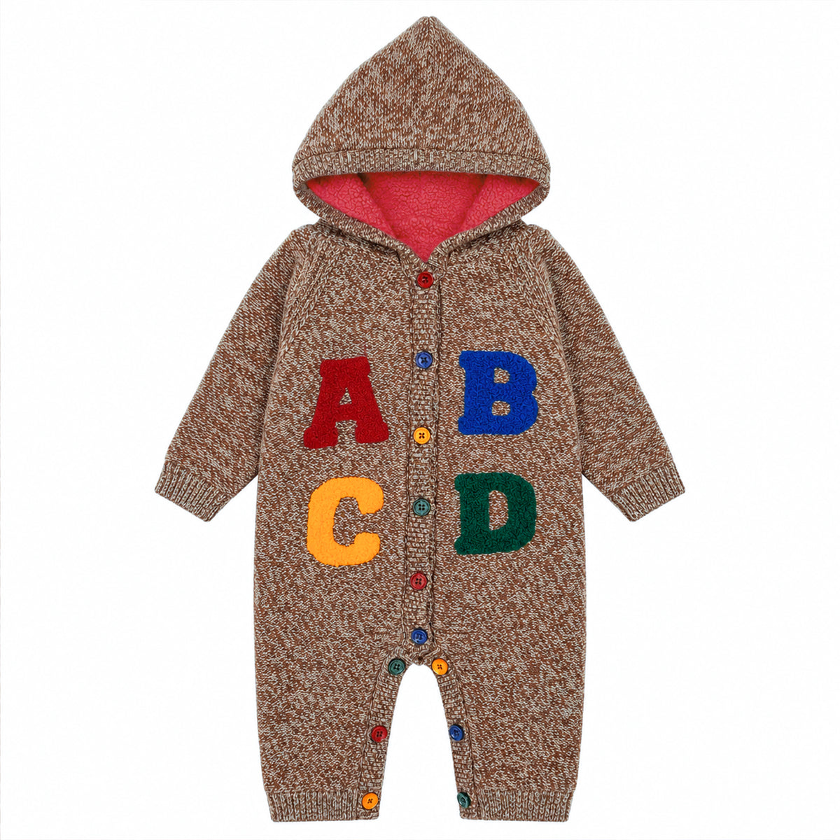 Baby Boys' Hooded Winter Romper Suit – Acrylic Outer with Polyester Inner Lining