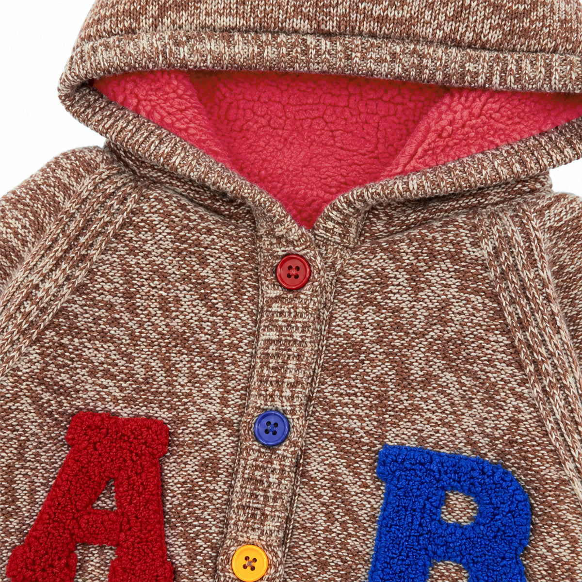 Baby Boys' Hooded Winter Romper Suit – Acrylic Outer with Polyester Inner Lining