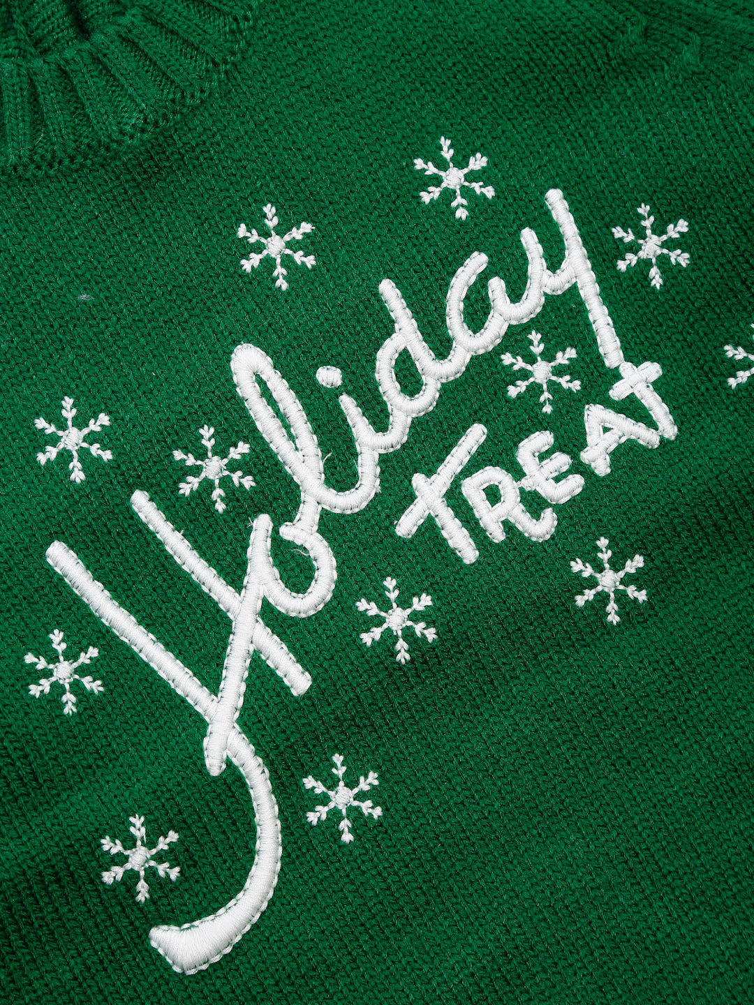 Yellow Apple-Knitted Sweater – Cozy Winter Wear for Girls | Festive Snowflake Design