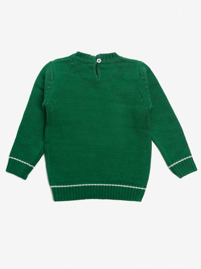 Yellow Apple-Knitted Sweater – Cozy Winter Wear for Girls | Festive Snowflake Design