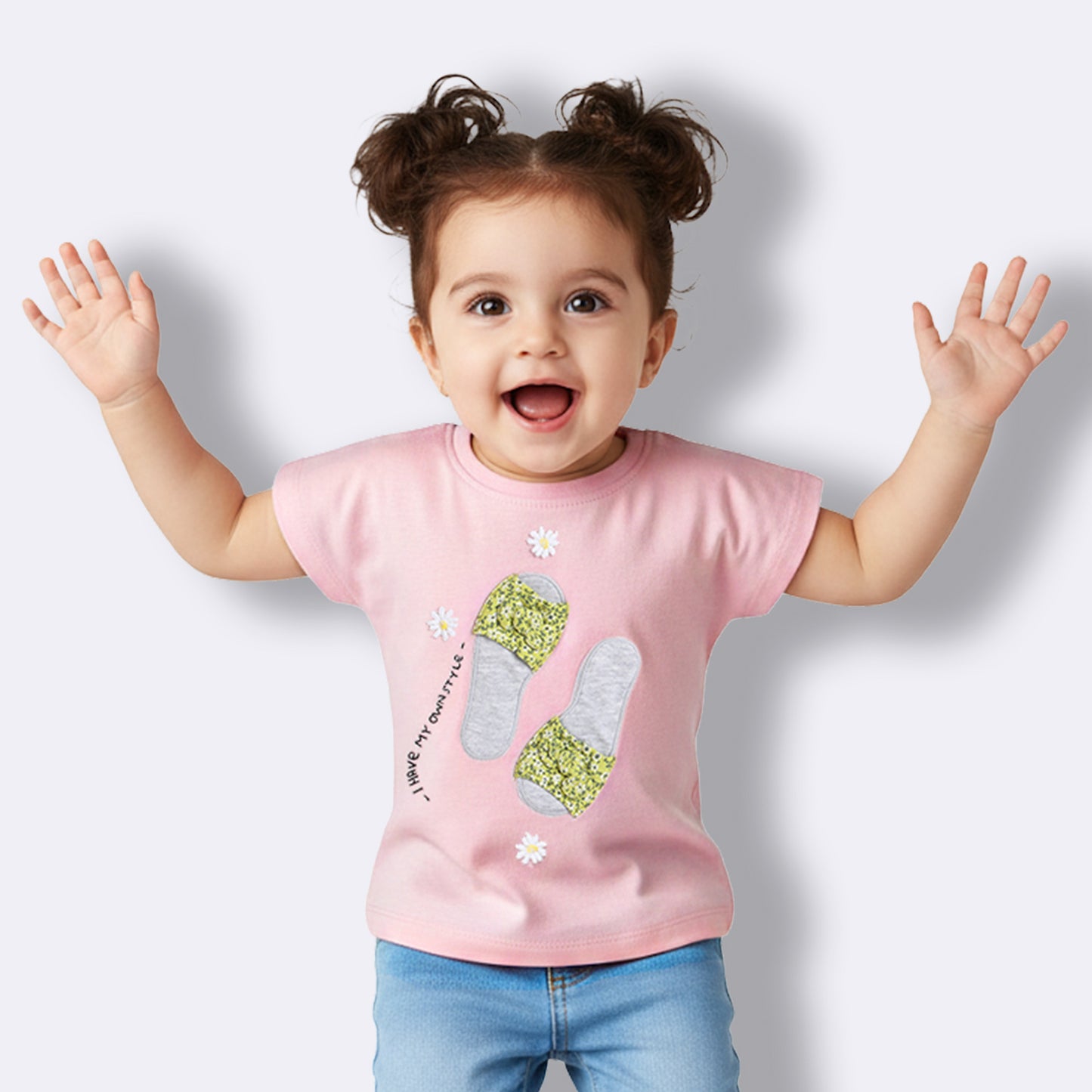 Designer Half Sleeve Cotton T-Shirts for Girls and Baby Girls