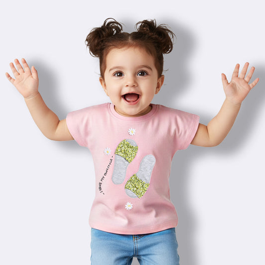 Designer Half Sleeve Cotton T-Shirts for Girls and Baby Girls