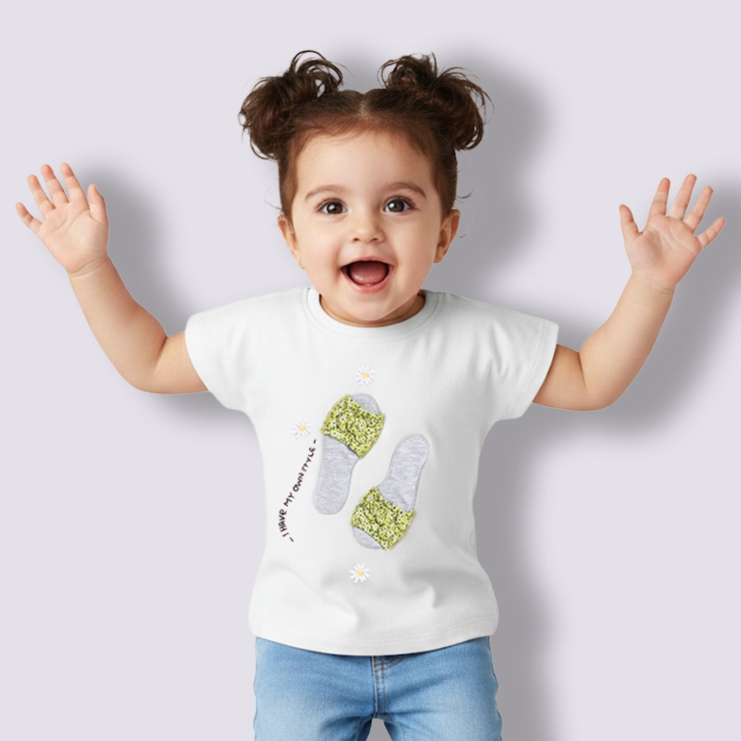 Designer Half Sleeve Cotton T-Shirts for Girls and Baby Girls