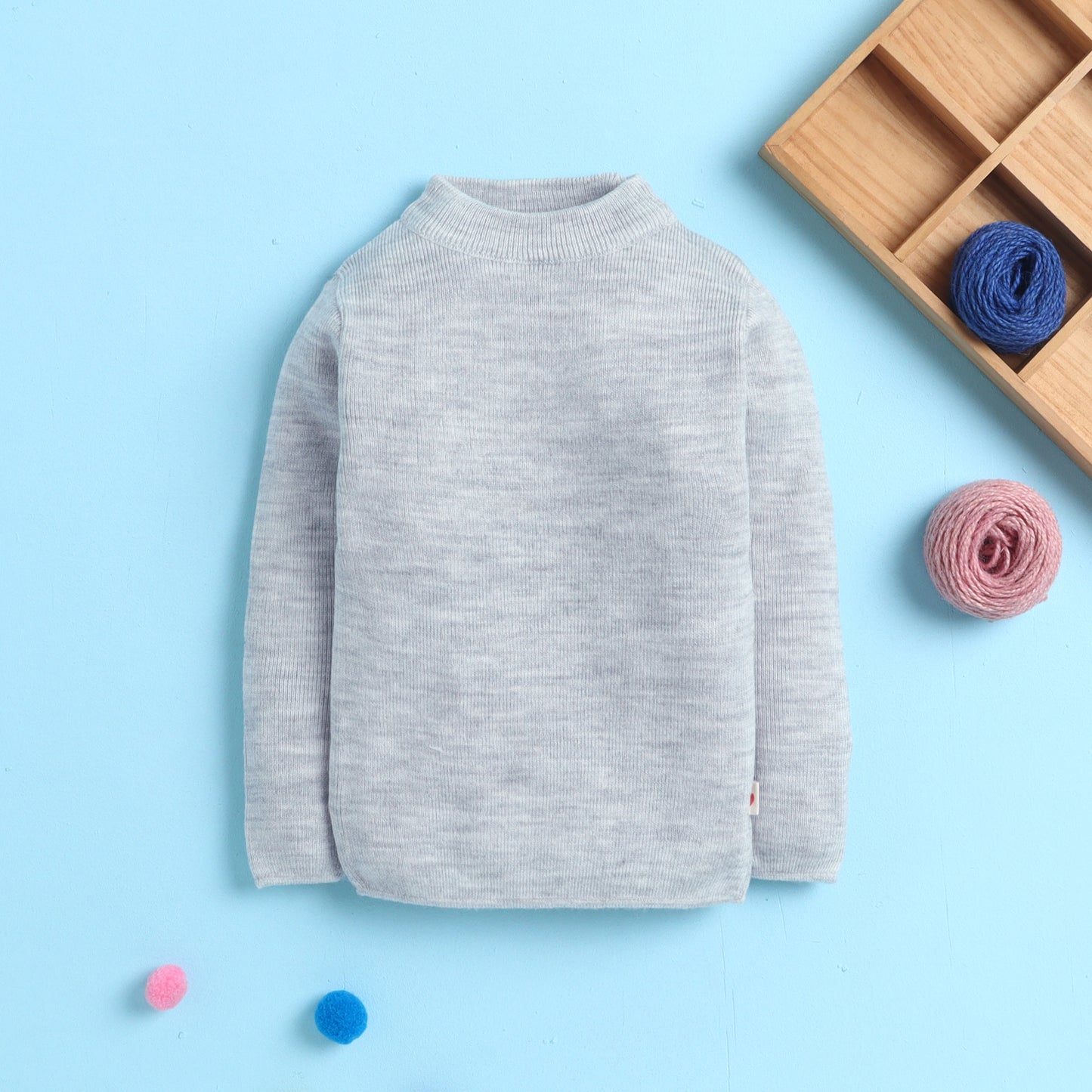 Unisex Baby & Kids Winter T-Neck Sweater | Warm Woollen Skivvy Pullover for Boys & Girls