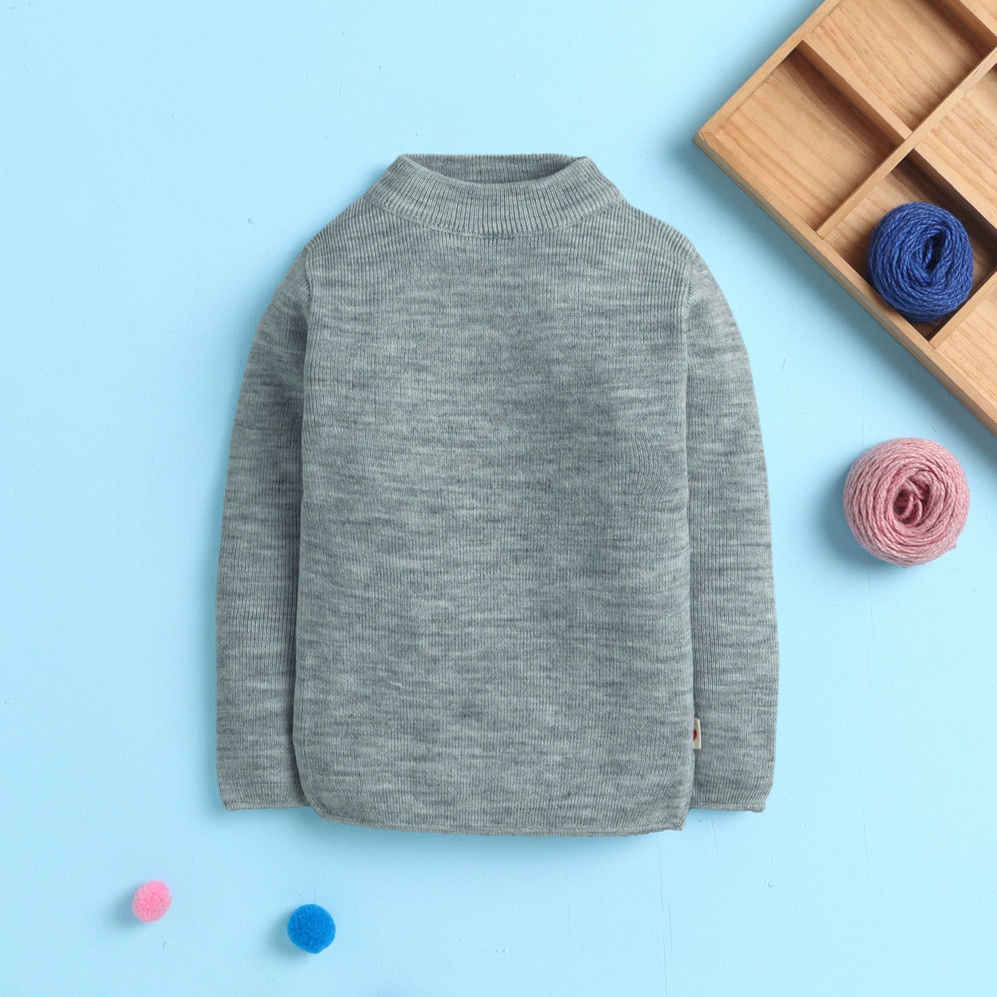 Unisex Baby & Kids Winter T-Neck Sweater | Warm Woollen Skivvy Pullover for Boys & Girls