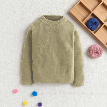 Unisex Baby & Kids Winter T-Neck Sweater | Warm Woollen Skivvy Pullover for Boys & Girls