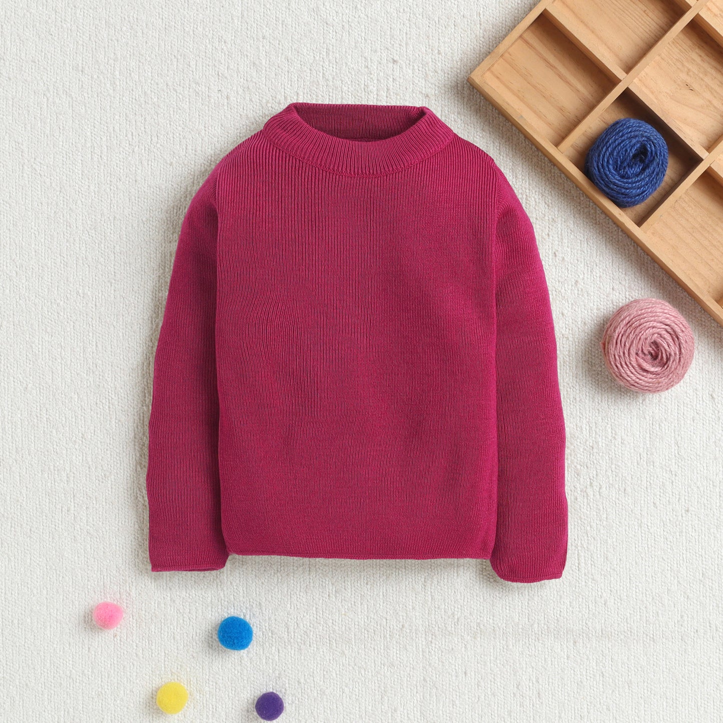 Unisex Baby & Kids Winter T-Neck Sweater | Warm Woollen Skivvy Pullover for Boys & Girls