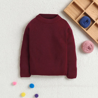 Unisex Baby & Kids Winter T-Neck Sweater | Warm Woollen Skivvy Pullover for Boys & Girls