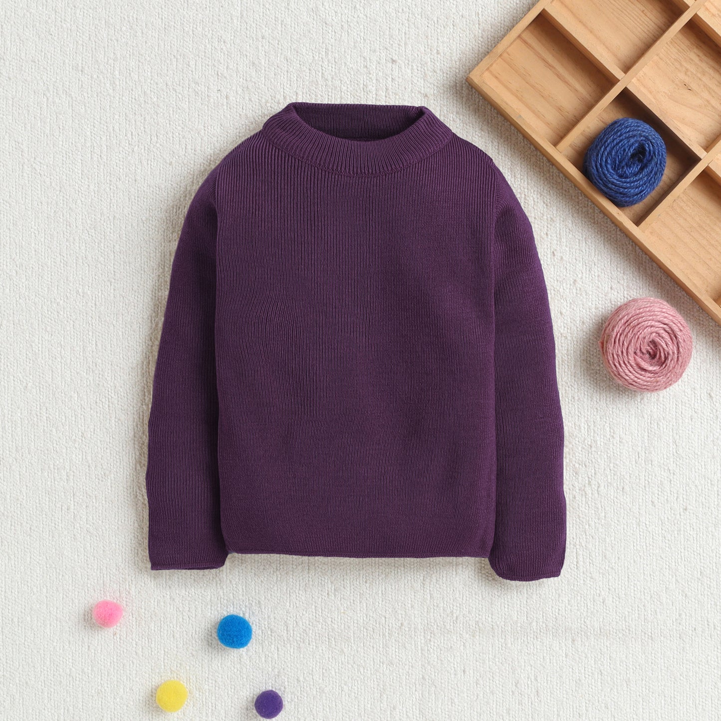 Unisex Baby & Kids Winter T-Neck Sweater | Warm Woollen Skivvy Pullover for Boys & Girls