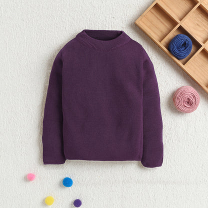 Unisex Baby & Kids Winter T-Neck Sweater | Warm Woollen Skivvy Pullover for Boys & Girls