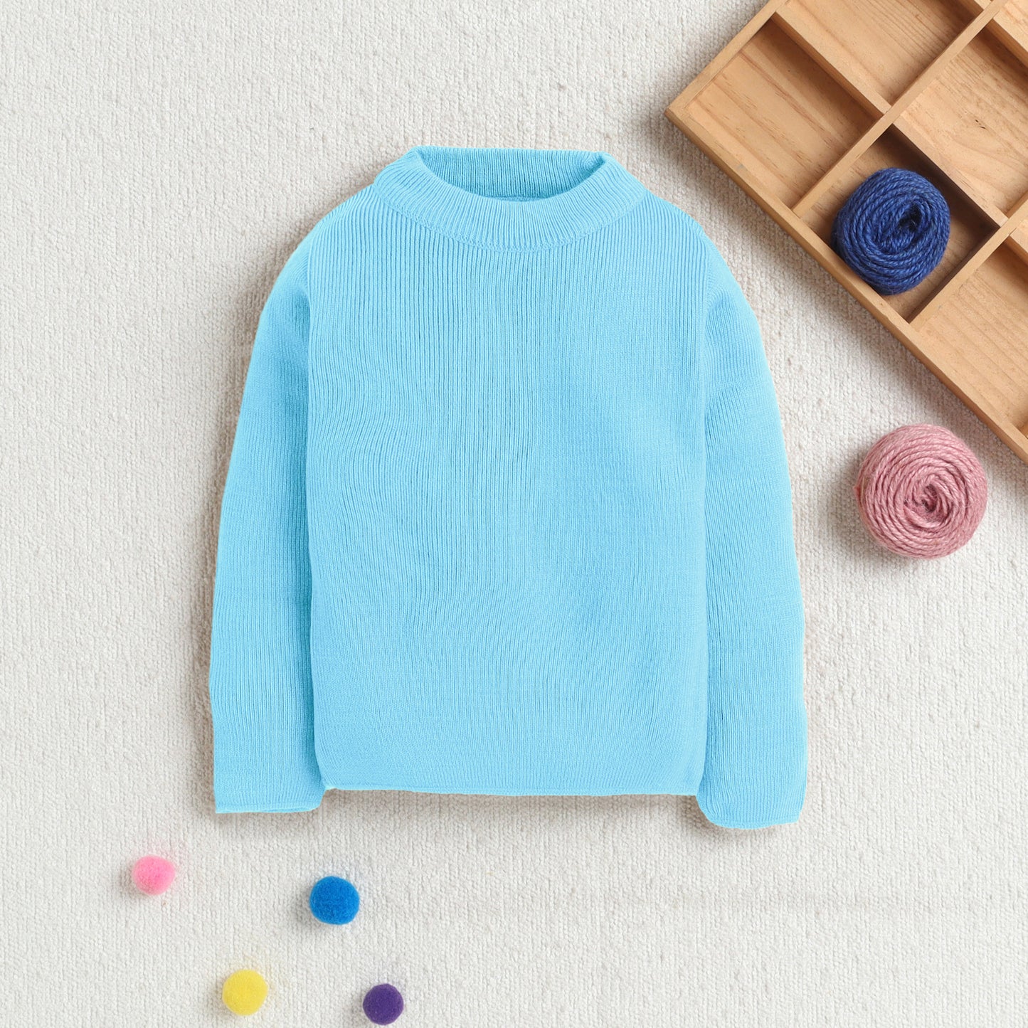 Unisex Baby & Kids Winter T-Neck Sweater | Warm Woollen Skivvy Pullover for Boys & Girls