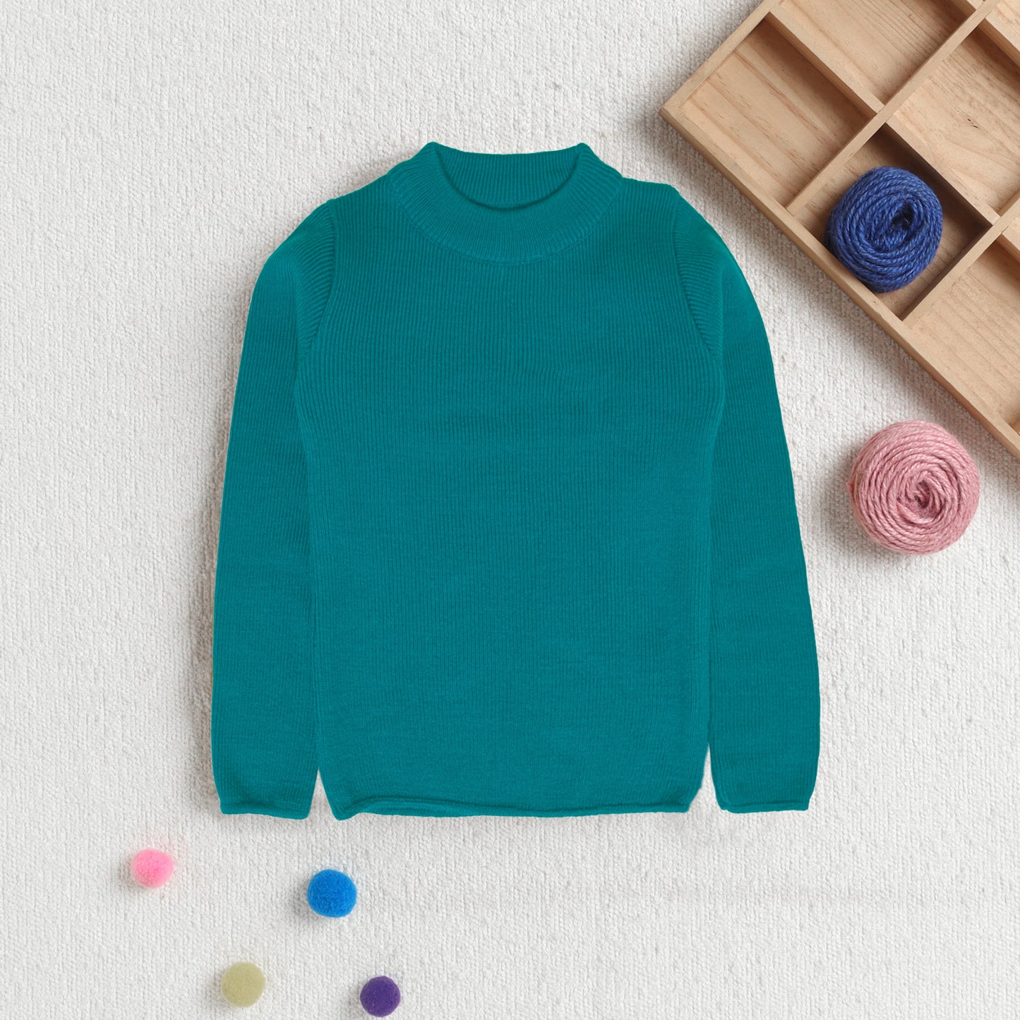 Unisex Baby & Kids Winter T-Neck Sweater | Warm Woollen Skivvy Pullover for Boys & Girls
