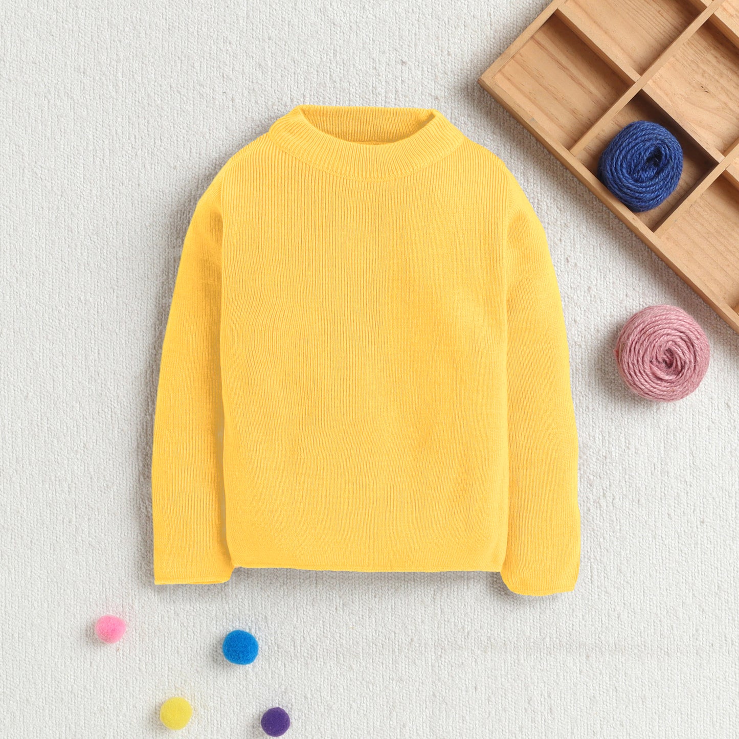 Unisex Baby & Kids Winter T-Neck Sweater | Warm Woollen Skivvy Pullover for Boys & Girls