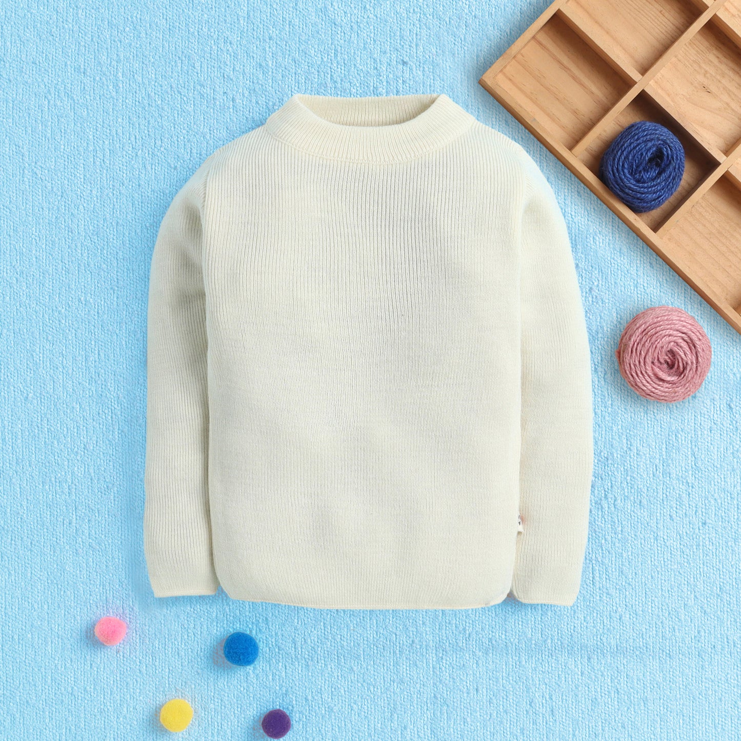 Unisex Baby & Kids Winter T-Neck Sweater | Warm Woollen Skivvy Pullover for Boys & Girls
