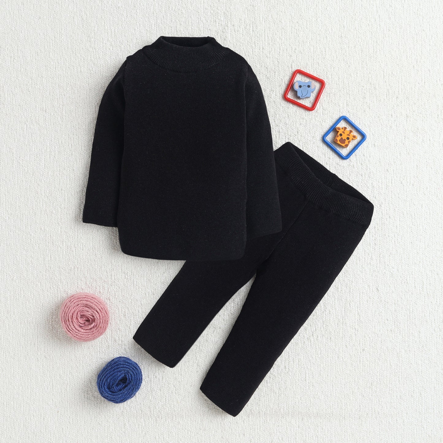 Baby Winter Skivvy Set | Soft & Warm Full-Sleeve Turtleneck Top & Bottom for Baby Boys & Girls
