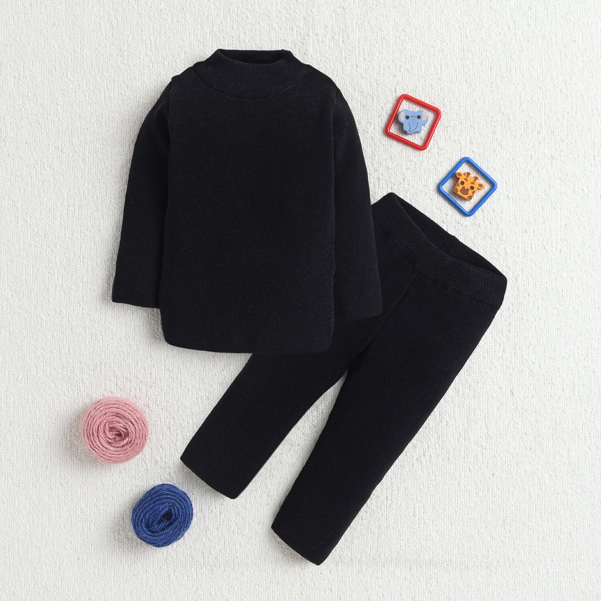 Baby Winter Skivvy Set | Soft & Warm Full-Sleeve Turtleneck Top & Bottom for Baby Boys & Girls