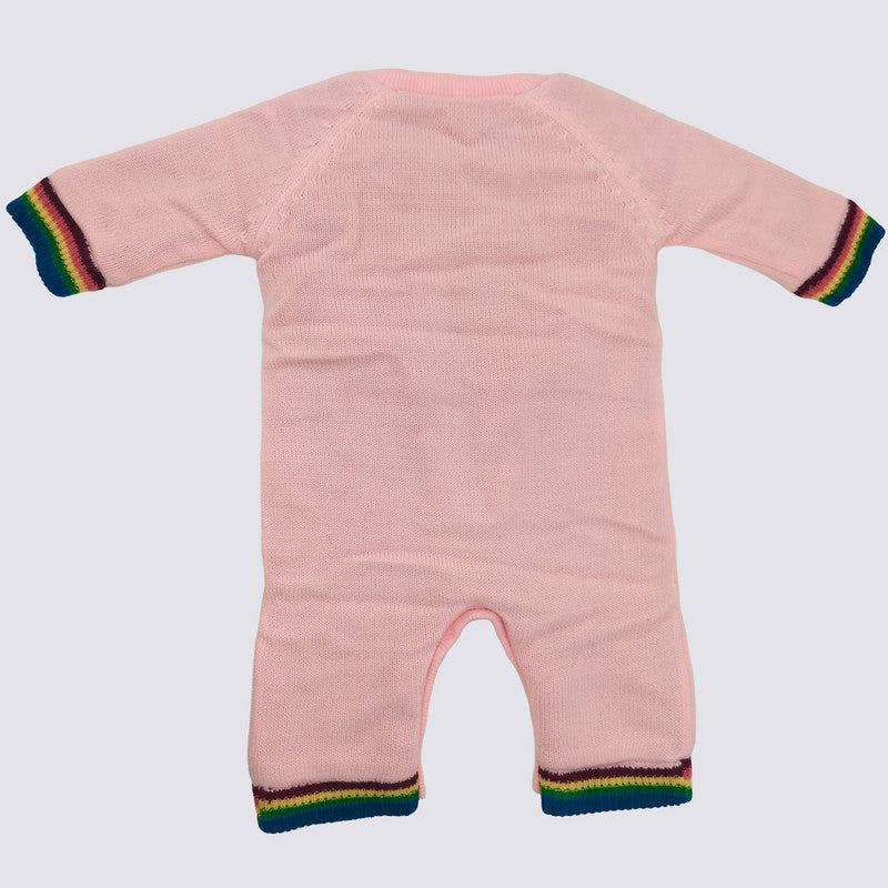 Cute Rainbow Knit Baby Romper | Cozy Full-Sleeve Jumpsuit | Soft Winter Outfit for Newborns & Infants
